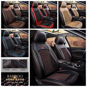 1/2x Car Seat Covers <b>Interior</b> <b>Accessories</b> Wooden Bead Seat Cushion Summer Cool Auto Seat Mat Pad PU Leather Breathable Handmade - Product Image 6