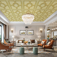 MOI Champagne Gold 3D Panneaux muraux Carreaux de plafond modernes Étanche au feu Étanche à l'humidité pour les chambres d'enfants Salon Salle de sport