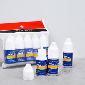 Lot de 5 flacons de colle à ongles 3g, séchage rapide, liquide transparent, adhésif acrylique, forte adhérence pour faux ongles, pointes d'ongles, décoration de strass - Product Image 1