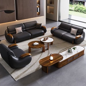 Canapé moderne italien haut de gamme en <span class=keywords><strong>noyer</strong></span> massif, design créatif et luxueux, idéal pour les villas et les hôtels. - Product Image 1