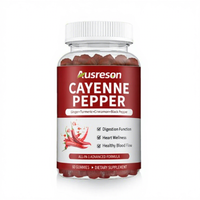 Ausreson Halal Extrait de poivre de Cayenne Gommes Complément santé Capsaïcine Gommes au poivre de Cayenne
