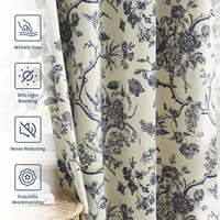 Rideaux occultants vintage à motifs floraux, isolants thermiques, à œillets, style ferme, 100 % polyester, ignifuges pour salon