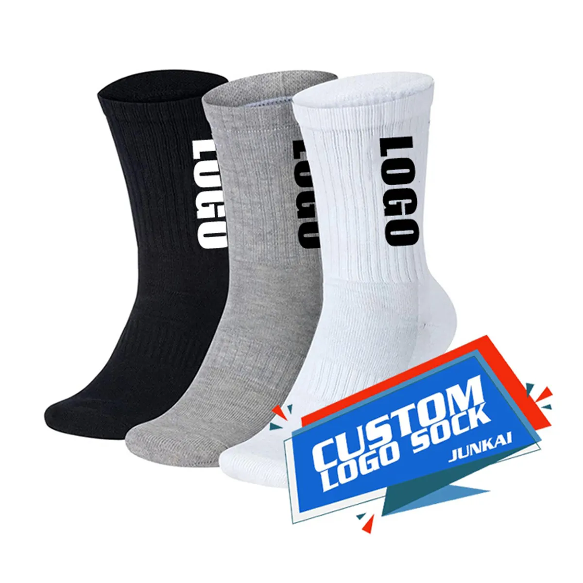 Custom Design Cotton Socks Manufacturer Men Custom Logo Crew Socks Suppliers