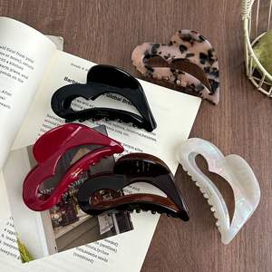 Pinces à cheveux en acétate de cellulose style français, rouge élégant, antidérapantes, pour femmes, pour coiffures mi-hautes ou entièrement relevées, en stock - Product Image 3