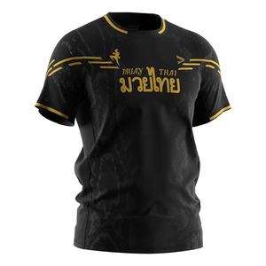 T-shirt de boxe thaïlandaise à séchage rapide, décontracté, sublimation, entraînement, logo Muay Thai, pour hommes - Product Image 3