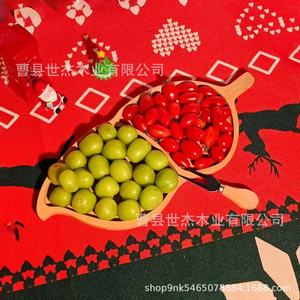 Plato de madera Shijie con divisiones y asa para servir frutas y postres - Product Image 3
