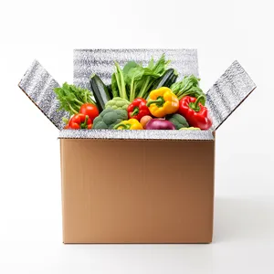 Изготовленная на заказ теплоизолированная алюминиевая фольга бумажная коробка для упаковки пищевых продуктов гофрированная сельскохозяйственная Транспортировочная коробка