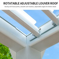 Kit de pergola en aluminium à toit à lamelles rétractables électriques, pare-soleil bioclimatique motorisé pour terrasse extérieure