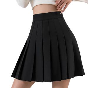 Falda mini plisada de cintura alta para mujer, estilo skater, para verano, informal, lisa, línea A, uniforme, sexy - Product Image 5