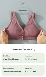 Reggiseno Allattamento Premaman Taglie Forti Stile Gilet <span class=keywords><strong>con</strong></span> <span class=keywords><strong>Apertura</strong></span> Frontale a Bottoni, Coppe Grandi, Regolabile, Push-Up, Senza Cuciture in Nylon - Product Image 6