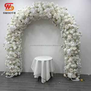 Arche de fleurs artificielles lisses, très demandée, pour mariage, décoration d'arche de roses, arche de fleurs blanches, toile de fond de porte - Product Image 1