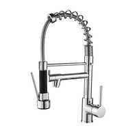 Robinet de cuisine monocommande en acier inoxydable 304 avec douchette extractible et rotation à 360 degrés