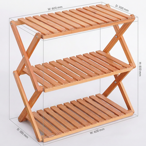 Space-Saving Portable 3-Tier Radiata Wood <b>Shoe</b> Shelf-Minimalist Freestanding Living Room Organizer - Product Image 1