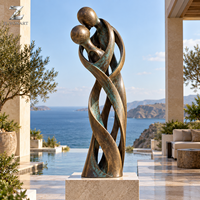 Sculpture Romantique de Couple en Bronze, Statue Personnalisée d'Amoureux en Laiton et Cuivre Moulé par Cire Perdus pour Hall d'Hôtel, Villa, Galerie, Club