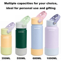 Bouteille d'eau de luxe isotherme classique à double paroi en acier inoxydable avec couvercle à petite ouverture pour 680 ml, écologique et sans BPA