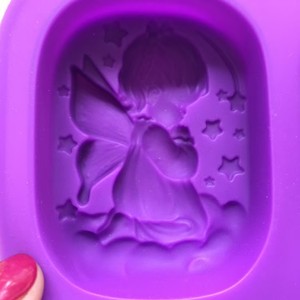 Molde de jabón de silicona de 4 agujeros púrpura <span class=keywords><strong>para</strong></span> niño o niña Ángel Fondant pastel decoración molde hecho a mano DIY pastel herramientas - Product Image 5