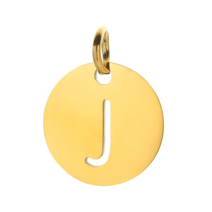 Collar con colgante de 26 letras de acero inoxidable chapado en oro de 18 quilates, diseño hueco simple, collar personalizado al por mayor - Product Image 4