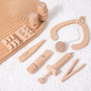 Toddlers Pretend Medical Role Natural Wood Kids Ages 3+ <b>Doctor</b> <b>Kit</b> Play Set <b>Toy</b> - Product Image 1