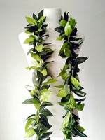 Fournisseur d'usine en gros KN-hl029 180CM de feuilles vertes artificielles de soie artificielle Maile laisse la fête de danse hawaïenne pour femmes