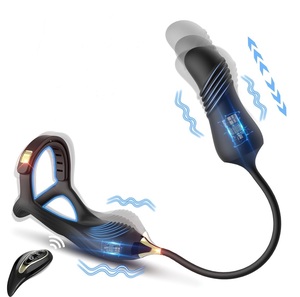 Vibrator Anal Remote Control dengan pemijat prostat Stimulator cincin penis mainan seks sumbat bokong pria - Product Image 1