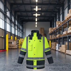 Abrigos de Trabajo de Invierno para Hombre con Cinta Reflectante de Alta Visibilidad, Chaleco de Seguridad Impermeable Personalizable para Trabajos de Seguridad - Product Image 1