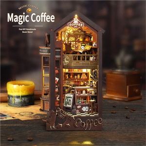 Magic Coffee DIY Book Nook, Rompecabezas 3D, Sujetalibros Ensamblado, Kit de Manualidades con Modelo de Casa en Miniatura Hecha a Mano - Product Image 4