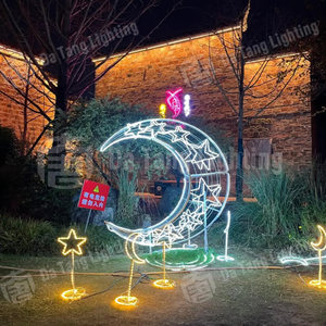 Lumière LED dorée à motif lune de Ramadan pour une ambiance festive de l'Aïd dans les hôtels, les jardins, les entrées de centres commerciaux et les places publiques - Product Image 4