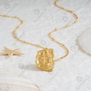 Gemnel Dainty 925 <strong>Silver</strong> <strong>Jewelry</strong> Gold Satellite Chain Summer Beach Style <strong>Crab</strong> Pendant Necklace - Product Image 4