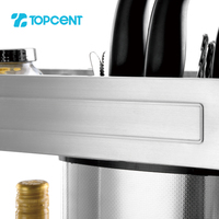 TOPCENT installation latérale en acier inoxydable organisateur de rangement de cuisine étagère de rangement pour épices panier coulissant panier d'assaisonnement
