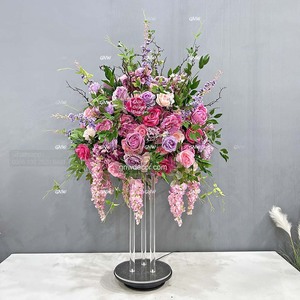 Simulation colorée personnalisée artificielle en gros soie plante fond floral décoration fleur art mural - Product Image 4