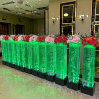 Pilier de bulles lumineux romantique auto-adhésif carré en acrylique écologique pour toile de fond d'allée de mariage et de banquet