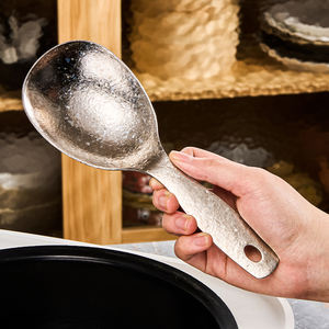 Cuchara de Arroz Moderna Hongjunda de Titanio Puro Plateado con Mango Corto, Antiadherente, Resistente al Calor y Apta para Lavavajillas - Product Image 1