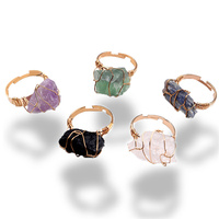 Bagues en pierre naturelle tendance pour femmes, bague ouverte en améthyste, bagues tressées en cristal, bijoux de mariage, cadeaux