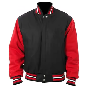 Blouson Bomber en Satin Noir et Bordeaux Écologique Fait Main pour Hommes – Commandes Personnalisées, Col et Poignets Côtelés Rayés, OEM – Vente en Gros - Product Image 2