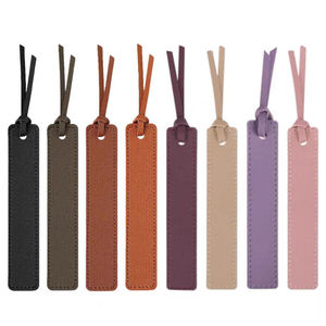 Custom Logo Fashion PU Leather Bookmark Personalized Office School Promotional Gift Laser Engraving Blanks Bookmarks