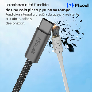 Câble Miccell PD 100W 5A, tressé en nylon, charge rapide et données, USB-C pour iPhone et tous les smartphones. - Product Image 4