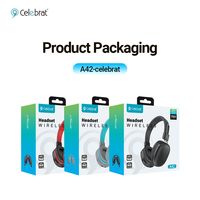 Headphone nirkabel A42 Stereo, Headphone kualitas tinggi BT Headset Gaming telinga ponsel komputer Audifonos
