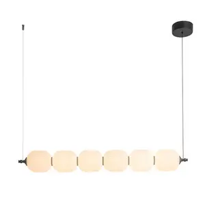 Lampu gantung ruangan teh desain sederhana waby-sabi Modern lampu labu bentuk panjang