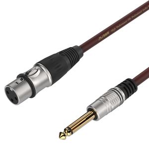 Câble de microphone de haute qualité 6.35MM TS <span class=keywords><strong>Jack</strong></span> vers XLR câble d'instrument Audio femelle pour l'enregistrement d'amplificateur de mélangeur - Product Image 1