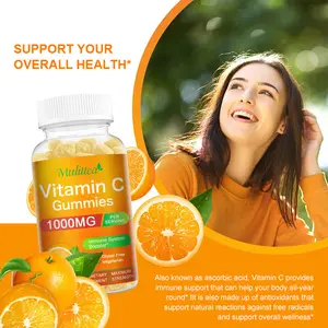 Meningkatkan kesehatan imun suplemen makanan menawarkan dukungan antioksidan Vitamin C kunyah Gummies 60pcs
