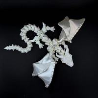Statue de dragon imprimée en 3D, longue, adaptée aux enfants, rotative, articulée, en plastique, finition brillante, à fixer au mur, 60 cm