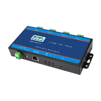 Serveur série industriel 4 ports isolé RS485 vers Ethernet avec chipset ARM 9+Linux, alimentation CC 9-36V, prenant en charge Modbus RTU/TCP et MQTT