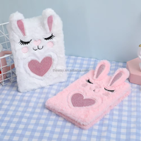 Carnet de notes en peluche avec cadenas, joli journal A5 pour adolescentes, école