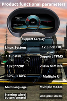 Pantalla Digital Inalámbrica para el Tablero de Instrumentos del Automóvil con CarPlay para Benz VITO W447 2016-2023, Panel Virtual con Velocímetro