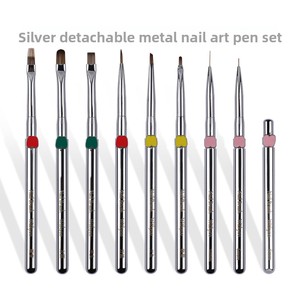 Juego de Pinceles Metálicos Desmontables de Doble Punta para Decoración de Uñas, para Pintar con Esmalte en Gel, Esculpir Flores y Dibujar - Product Image 3
