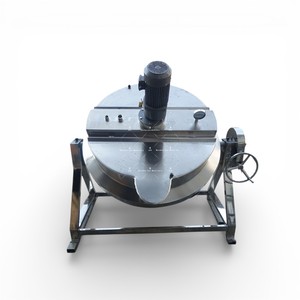 Olla industrial encamisada para cocinar mermelada y sopa con calentamiento a gas - Product Image 4