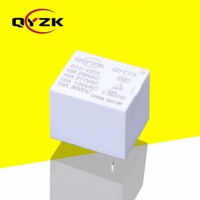 QYZK T73 Relay 5V DC 4-Pin biasanya terbuka 10A250VAC Model perlindungan tertutup Relay daya Universal QYT73-005DC-HS3