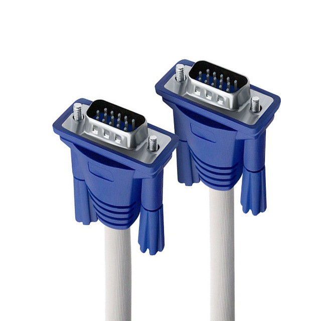 Blue&White Ultra High Speed Computer Cable Full HD 1080P 3+4 15 Pin Male to Male VGA Cable for PC Laptop TV and Projector