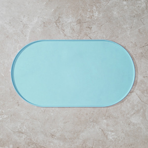 Tapis d'alimentation pour animaux de compagnie en silicone, imperméable, anti-fuite, antidérapant, pour chiens et chats, tapis ovale pour bol de nourriture - Product Image 5