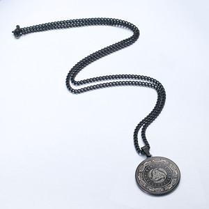 Kalung baja tahan karat Hip-Hop pria liontin simpul konsentris Irlandia Logo Rune Viking Skandinavia yang dipersonalisasi - Product Image 4